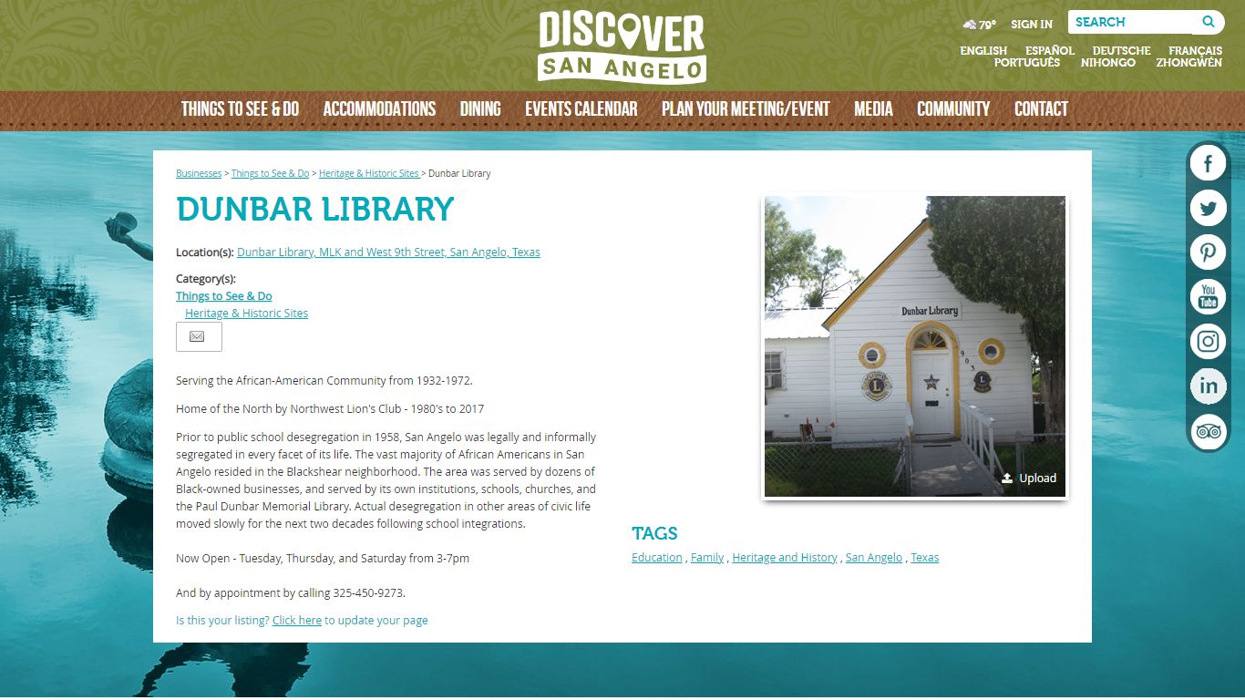 Dunbar Library - Discover San Angelo